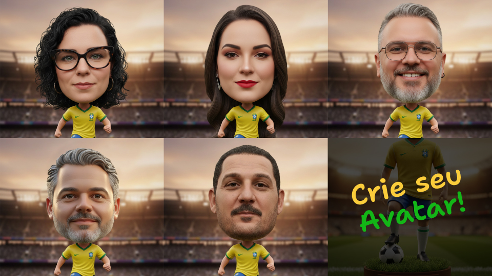 Prompt: crie seu avatar de jogador da seleção